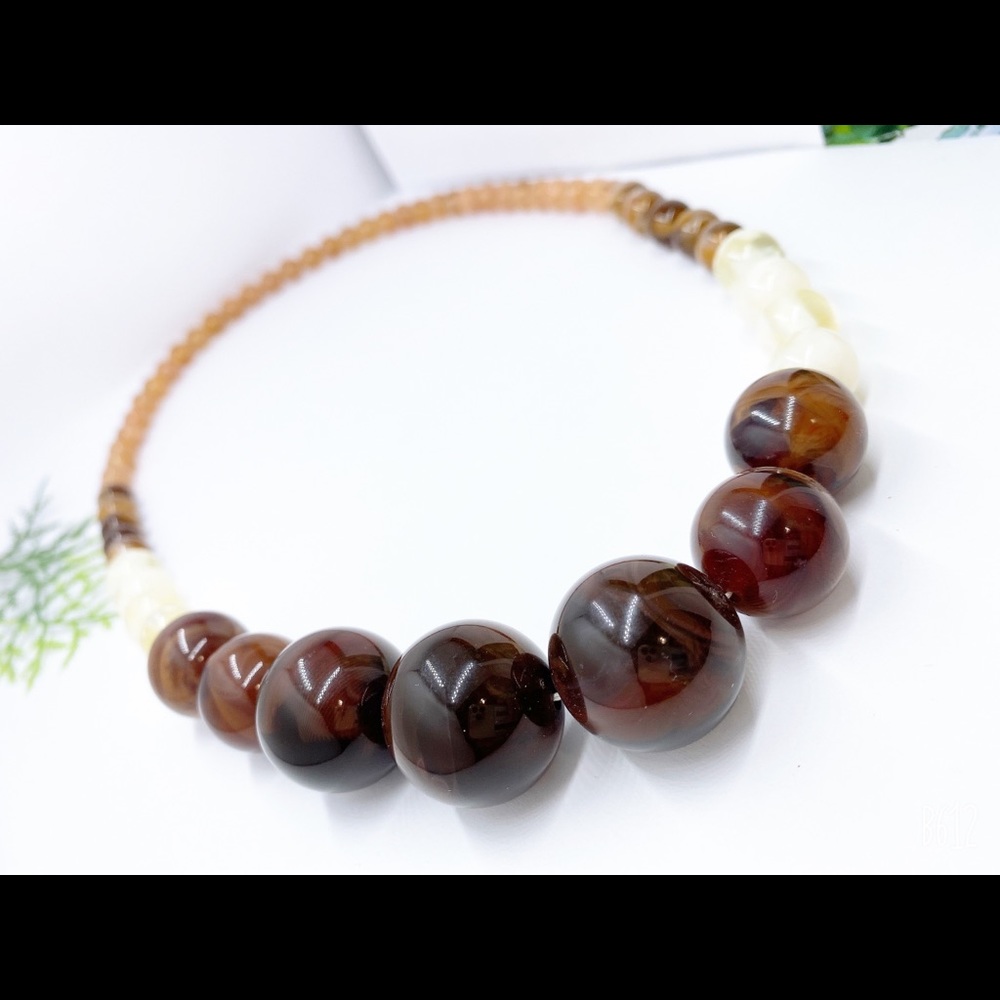 60s Multiple Color Lucite Plastic Marble Necklace - image 1